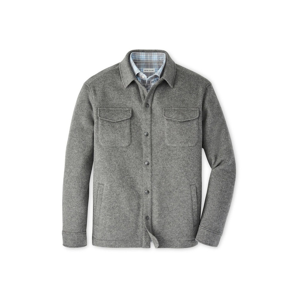 Peter Millar Crown Flex 100% Merino Wool Shirt Jacket Oslo Grey Men 2XL NWT $595
